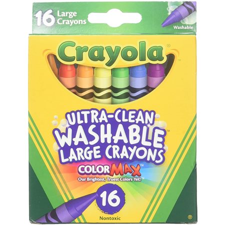 Crayola® Ultra-Clean™, Washable Crayons, Large Size, 16 Colours