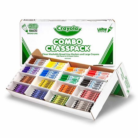 Crayola® Combo Classpack®, Large Size Crayons & Washable Markers, 256 Count