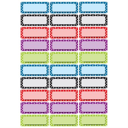 Magnetic Die-Cut Small Foam Nameplates & Labels, Color Dots Pattern, Pack of 30