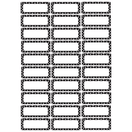 Magnetic Die-Cut Small Foam Nameplates & Labels, Black & White Dots, Pack of 30