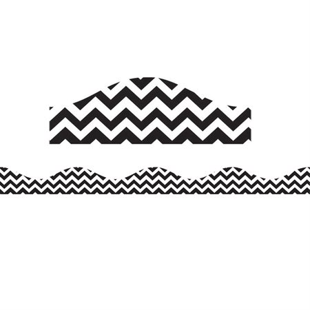 Magnetic Scallop Border, 12" x 1", Black Chevron