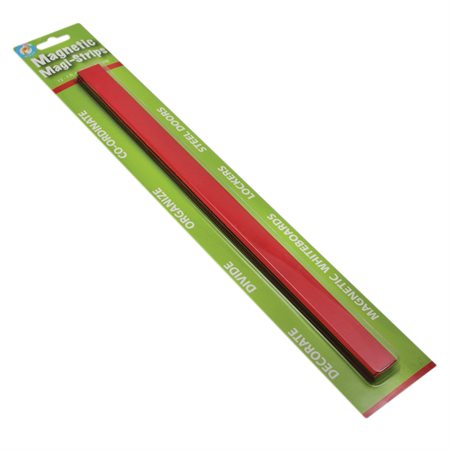 Standard Magnetic Magi-Strips, 12 Pieces, .75" x 12", Red