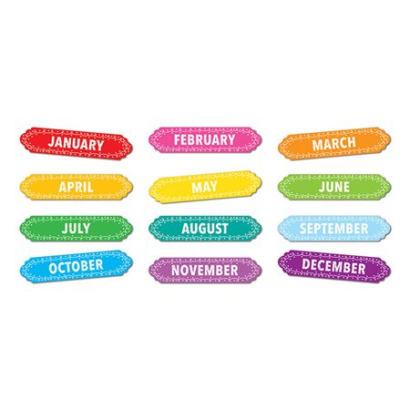 Die-Cut Magnets, Chalk Loops Months of the Year