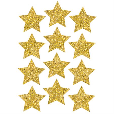 Magnetic Die-Cut 3" Gold Sparkle Stars