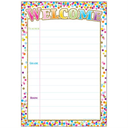 Confetti Welcome 13" x 19" Smart Poly® Chart