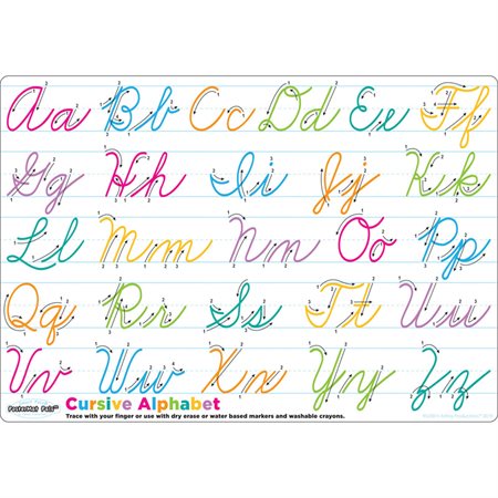 Traditional Cursive Handwriting, PosterMat Pals®, 12" x 17.25" Smart Poly®, Single Sided