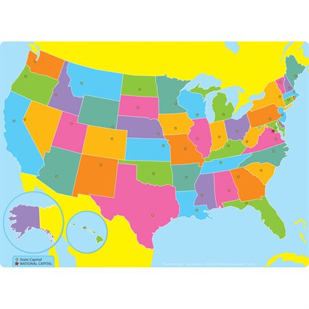 US Map, Space Savers, PosterMat Pals®, 13" x 9.5" Smart Poly®, Single Sided