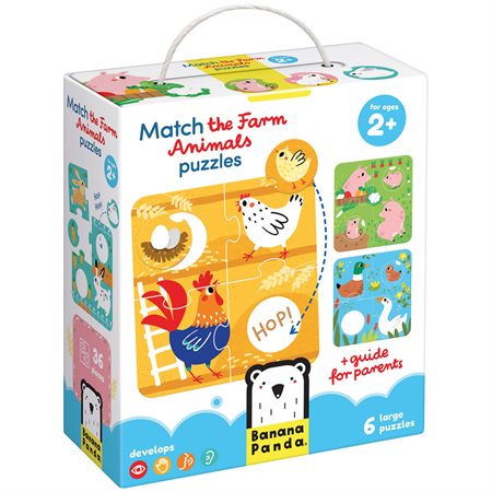 Match the Farm Animals Puzzles, Set of 6