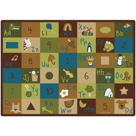 Learning Blocks Carpet, 4'5" x 5'10" Rectangle, Nature's Colors