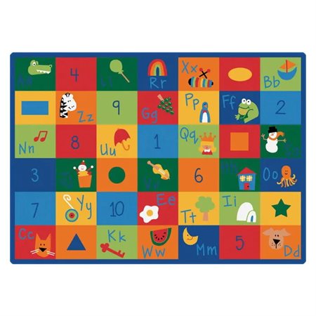 Learning Blocks Carpet, 8'4" x 11'8" Rectangle, Primary Colors