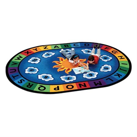 Sunny Day Learn and Play Carpet, 4'5" x 5'10" Rectangle, Primary Colors