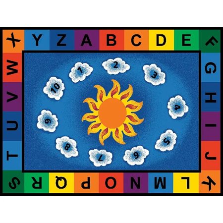 Sunny Day Learn and Play Carpet, 8'4" x 11'8" Rectangle, Primary Colors
