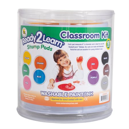 Jumbo Circular Washable Stamp Pad, Classroom Kit, Includes 10 Colors