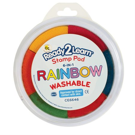 Jumbo Circular Washable Stamp Pad, 6-in-1 Rainbow