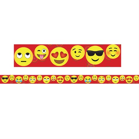 Borders / Trims, Magnetic, Rectangle Cut, 1.5" x 24", Emoji Theme, 12 / Bag