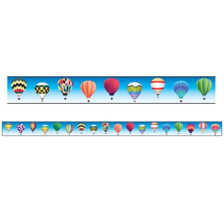 Borders / Trims, Magnetic, Rectangle Cut, 1.5" x 24", Hot Air Balloon Theme, 12 / Bag