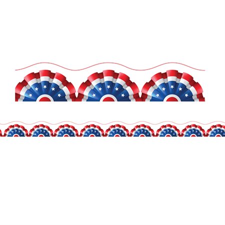 Borders / Trims, Magnetic, Scallop Cut, 1.5" x 24", Patriotic Theme, 12 / Bag