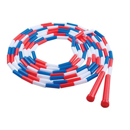 Plastic Segmented Jump Rope, Red / White / Blue, 16'