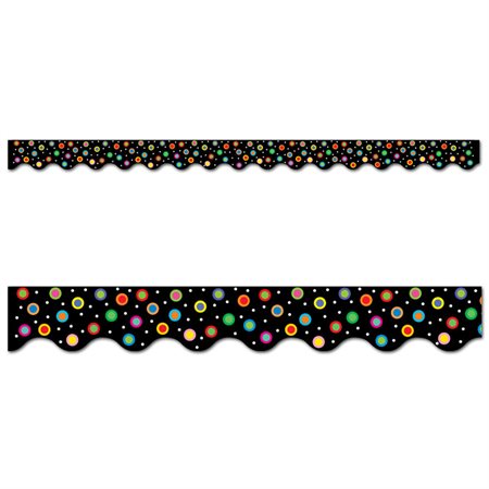 Dots on Black Wavy EZ Border, 48 Feet