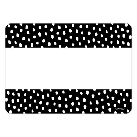 Messy Dots on Black Labels, 3-1 / 2" x 2-1 / 2", Pack of 36