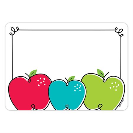 Doodle Apples Labels, 3-1 / 2" x 2-1 / 2", Pack of 36