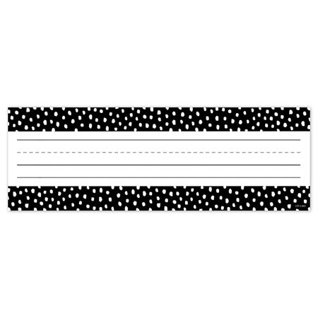 Messy Dots on Black Name Plates, 9-1 / 2" x 3-1 / 4", Pack of 36