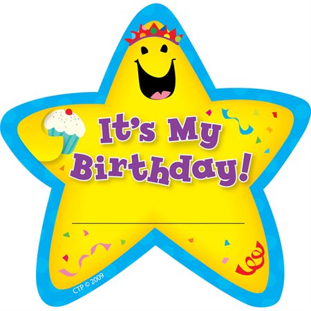 It's My Birthday! Star Badges, Pack of 36