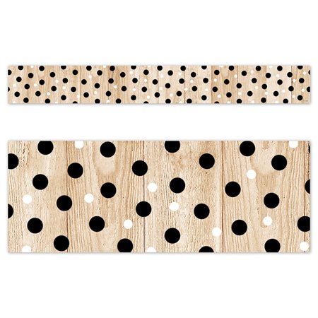 Core Decor Polka Dots on Wood EZ Border, 48 Feet