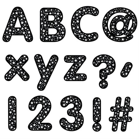 4" Stars on Black Designer Letters