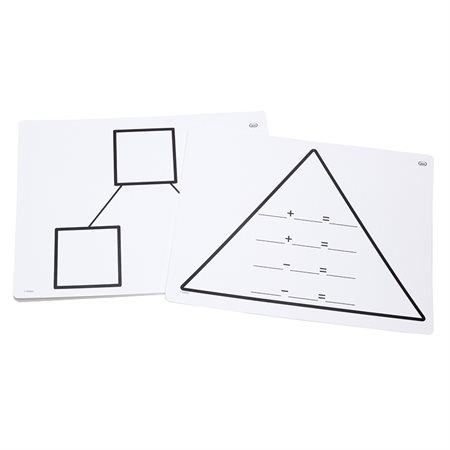 Write-On / Wipe-Off Fact Family Triangle Mats, Addition