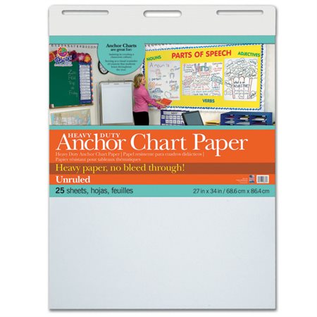 Heavy Duty Anchor Chart Paper, Unruled, 27" x 34"