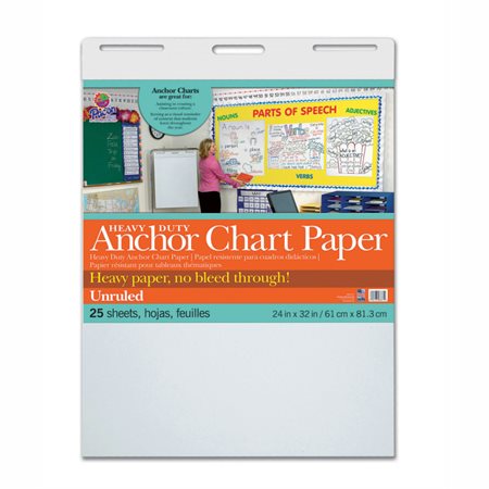 Heavy Duty Anchor Chart Paper, Unruled, 24" x 32"