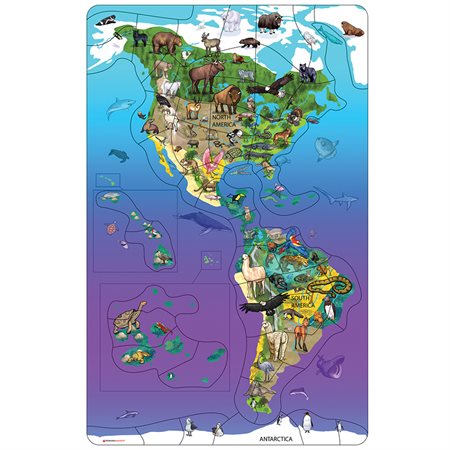 Animal Magnetism® Magnetic Wildlife Map Puzzle, North & South America