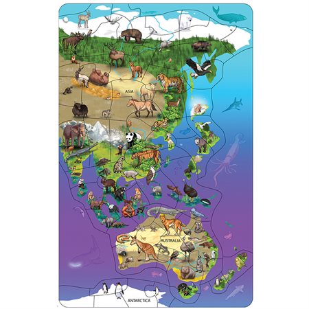 Animal Magnetism® Magnetic Wildlife Map Puzzle, Asia & Australia