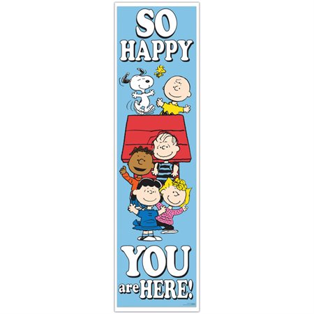 Peanuts So Glad You Are Here! Vertical Banner