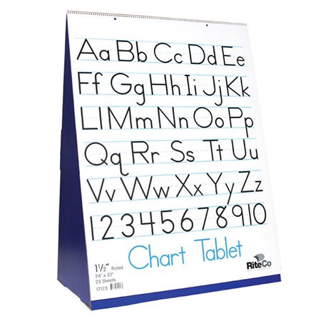Spiral-Bound Flip Chart Stand with 1 / 2" Ruled Chart Tablet