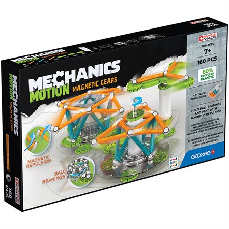Geomag™ Mechanics Magnetic Gears Recycled, 160 pieces
