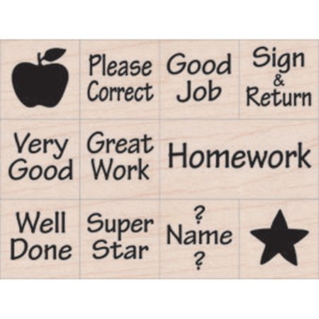 Messages from Your Teacher Wood Stamps Set