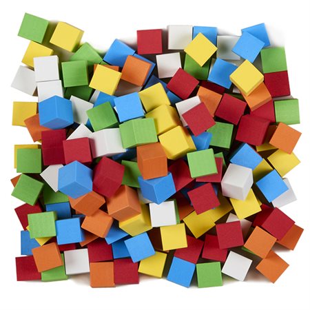 Assorted Color Blank 16 mm Foam Dice, Bag of 200