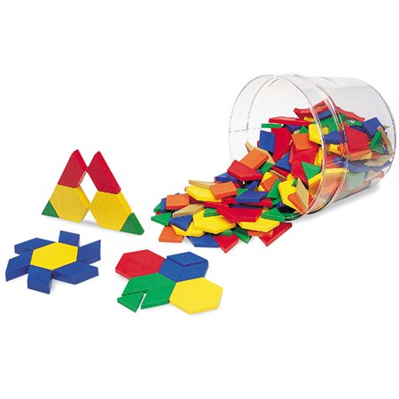 Plastic Pattern Blocks, Primary colors, 0.5 cm thick, Set of 250