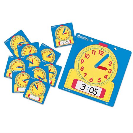 Write-On / Wipe-Off Student Clocks, Set of 10