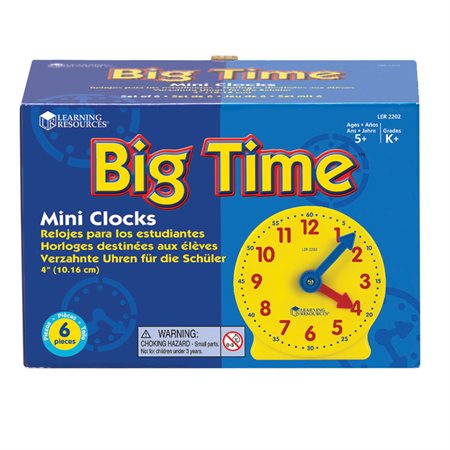 Extra 4" Geared Mini-Clocks, Set of 6