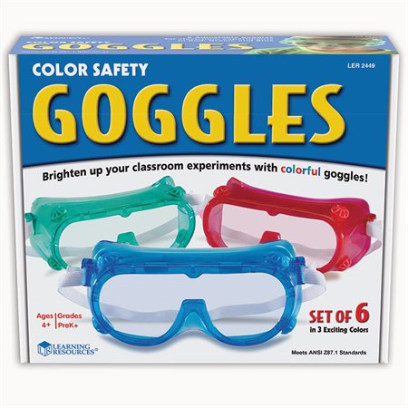 Color Safety Goggles, Set of 6