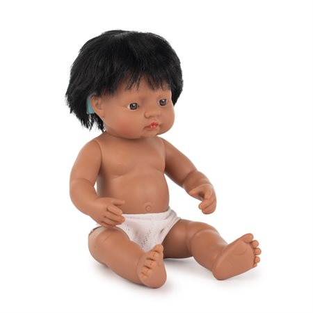 Baby Doll Hispanic Boy With Hearing Implant 15'' (Polybag)