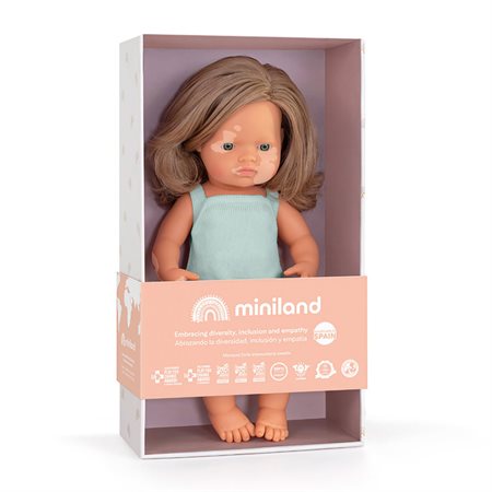 Baby Doll Caucasian Dirty Blonde Girl with Vitiligo, 15''