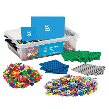 Plus-Plus® School Set, 3,600 pieces in Mixed Colors with 12 Baseplates