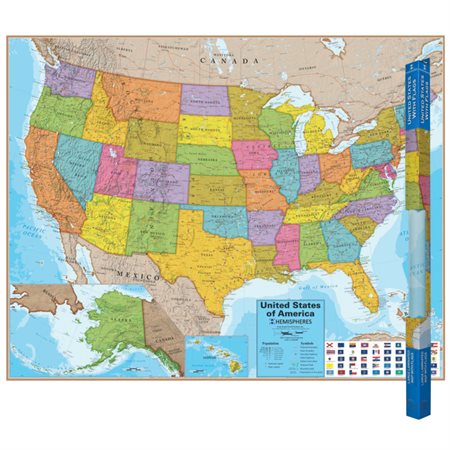 Hemispheres® Laminated Map, United States