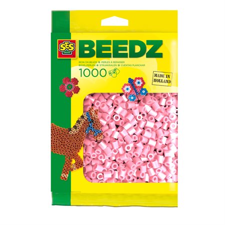 SES Children's packet of 1000 Pearl Pink Iron-on Beads