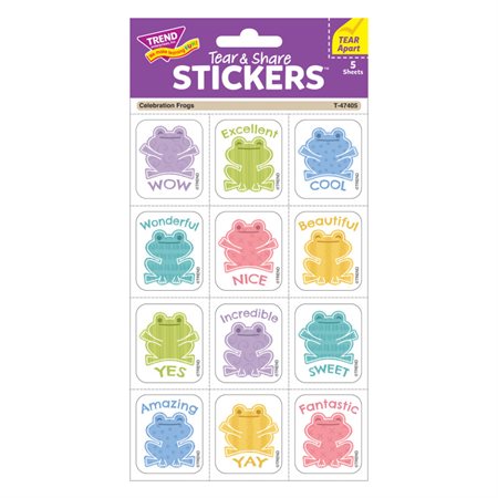 Celebrration Frogs Tear & Share Stickers™