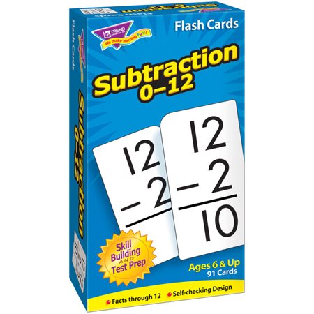 Subtraction 0-12 Flash Cards